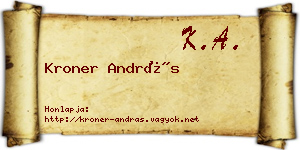 Kroner András névjegykártya